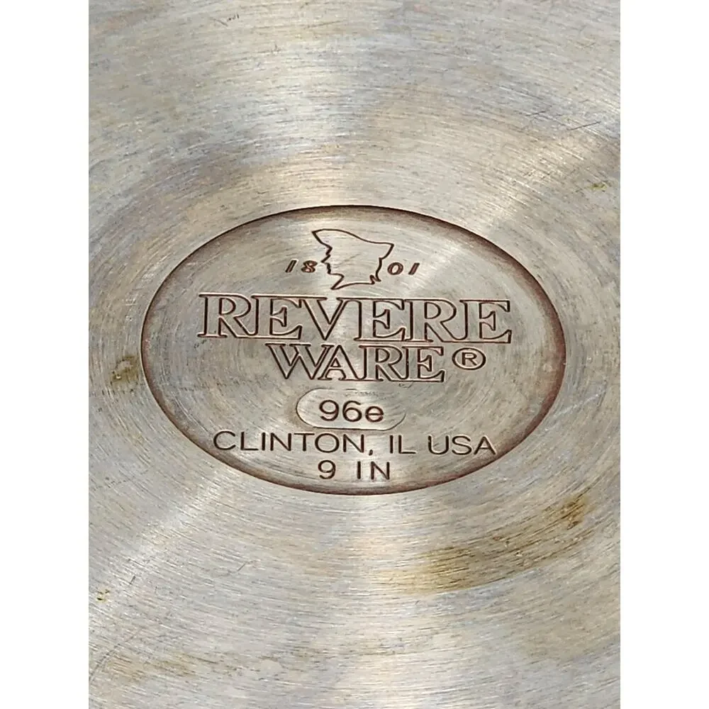 Vintage Revere Ware 1801 Copper Bottom 9 Inch Pan 96E Clinton, IL USA